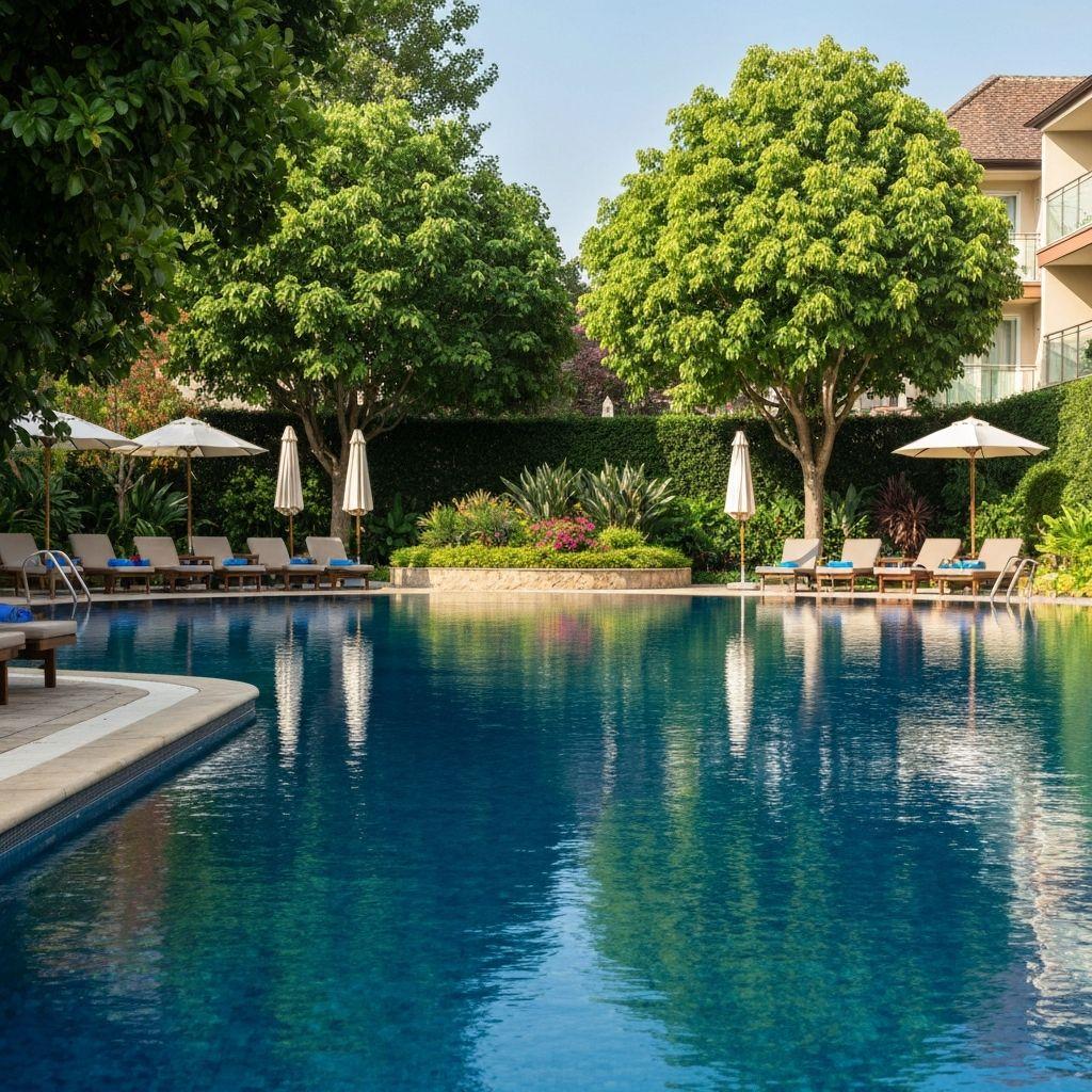 Piscina y jardines